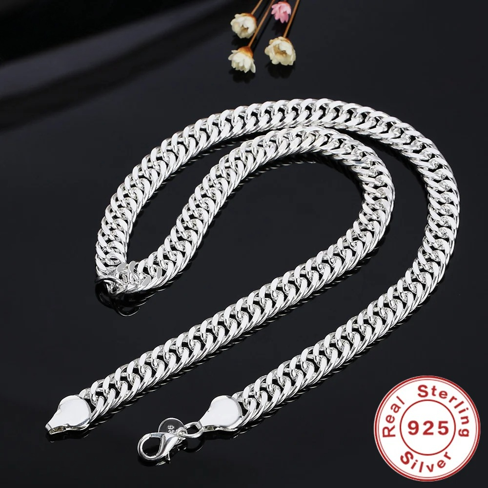 新しい 925 スターリングシルバー 20/22/24 イン - Cuban Link Chain 12Mm のレビューと価格