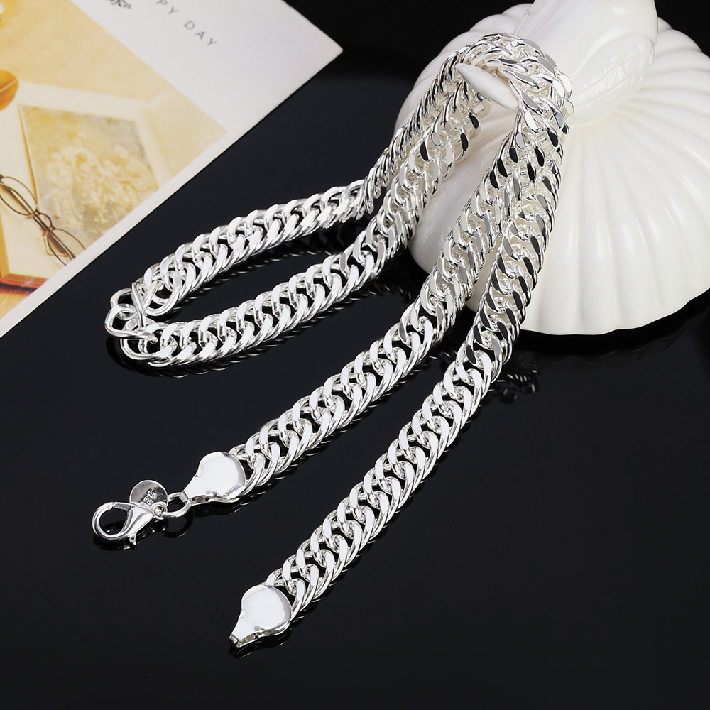 新しい 925 スターリングシルバー 20/22/24 イン - Cuban Link Chain 12Mm のレビューと価格