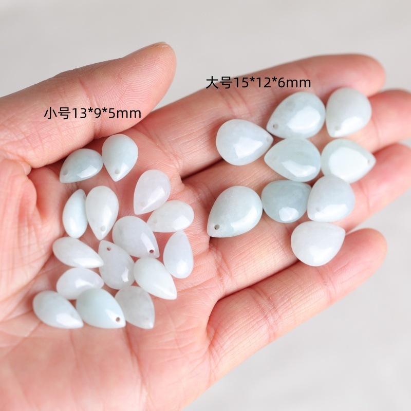 5PC 天然翡翠エメラルド水滴ビーズアクセサリー DIY イ - Earrings のレビューと価格