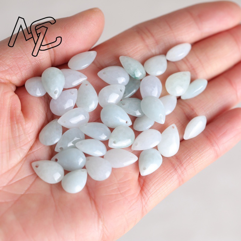 5PC 天然翡翠エメラルド水滴ビーズアクセサリー DIY イ - Earrings のレビューと価格