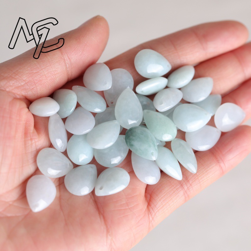 5PC 天然翡翠エメラルド水滴ビーズアクセサリー DIY イ - Earrings のレビューと価格