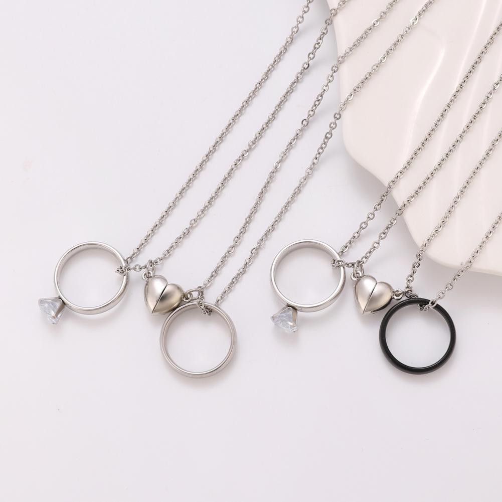 リングペンダントネックレス ラブマグネティックネックレスセッ - Magnetic Couple Matching Necklaces のレビューと価格