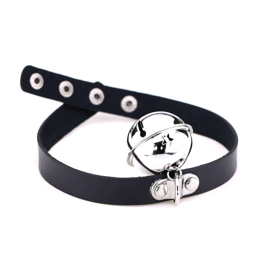 トレンディなパンクスパイクリベットレザー女性チョーカーベル五 - Goth Punk Spike Choker のレビューと価格