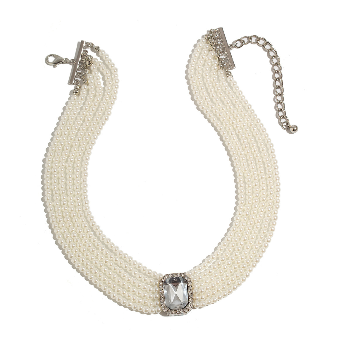 Diezi-女性と女の子のための石付きスクエアネックレス、模 - Pearl Choker Necklace Vintage のレビューと価格