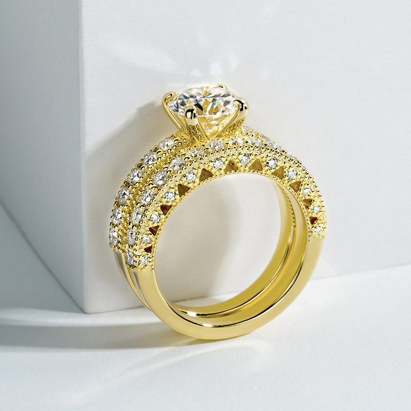 女性用リングセット 925スターリングシルバー 1カラット  - Moissanite Engagement Ring 1 Carat のレビューと価格
