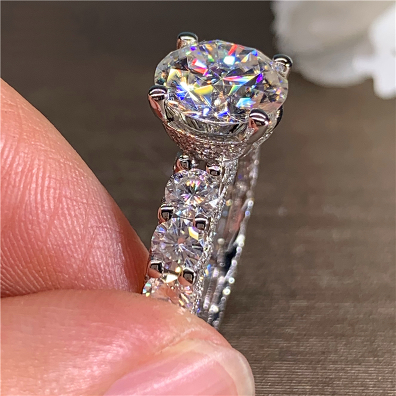 カスタムソリッド18K Au750ホワイトゴールド女性用ウェ - Moissanite Engagement Ring 1 Carat のレビューと価格