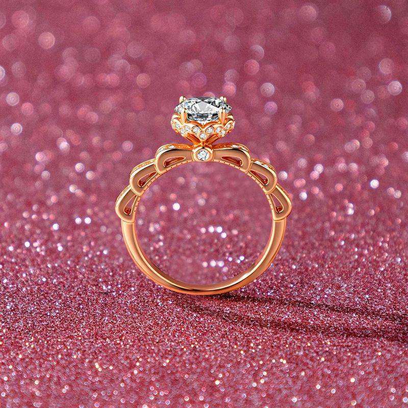 ホリデーギフト 四爪ブーケリング 1カラット 女性用 モアサ - Moissanite Engagement Ring 1 Carat のレビューと価格