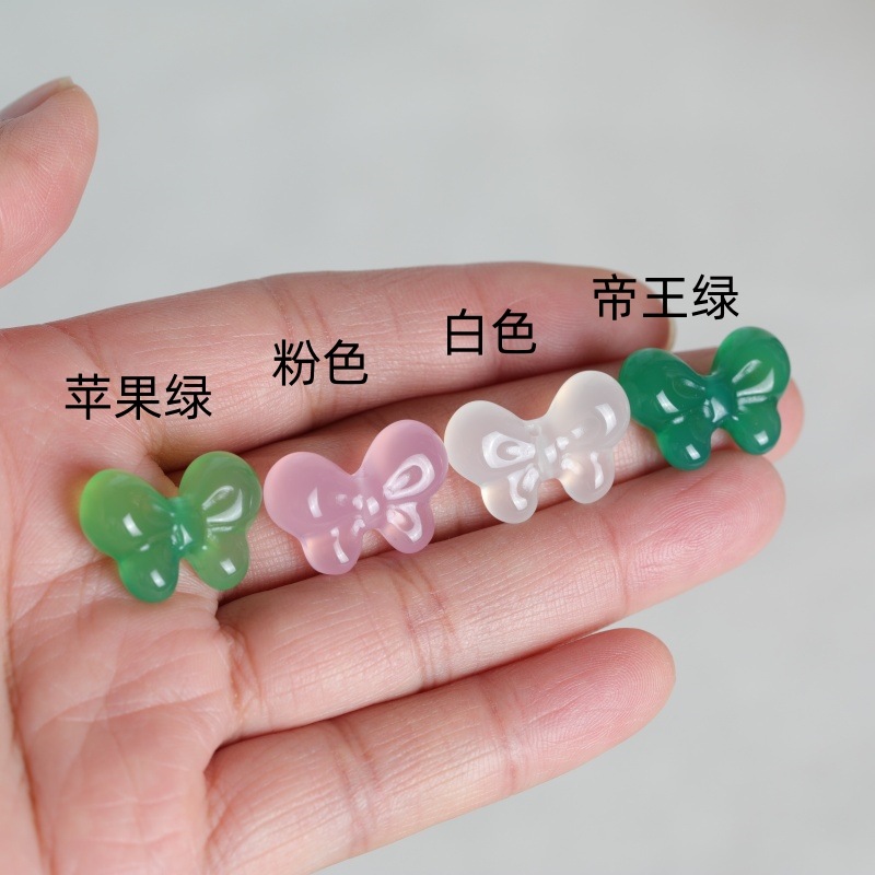 2PC 天然カルセドニー両面蝶ネクタイ DIY ペンダントビ - Earrings のレビューと価格