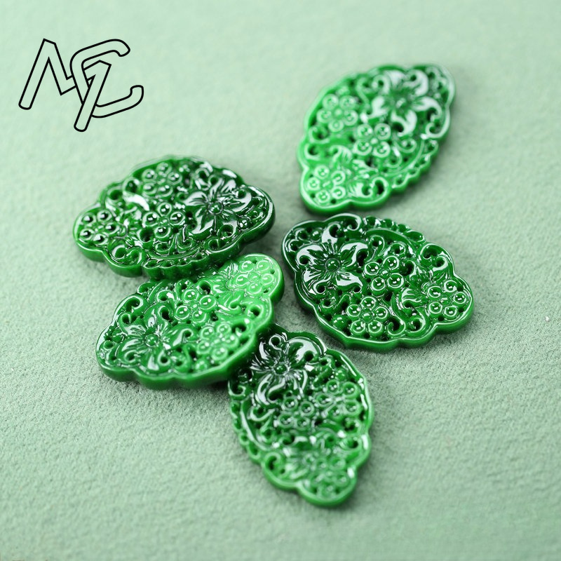 2 個 DIY ナチュラルドライグリーンエメラルド中空アウト - Earrings のレビューと価格