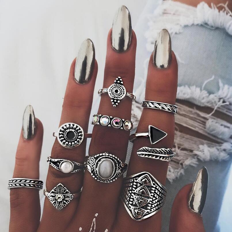 Meyfflin-女性のためのヴィンテージゴールドフィンガー - Vintage Punk Knuckle Rings Set のレビューと価格
