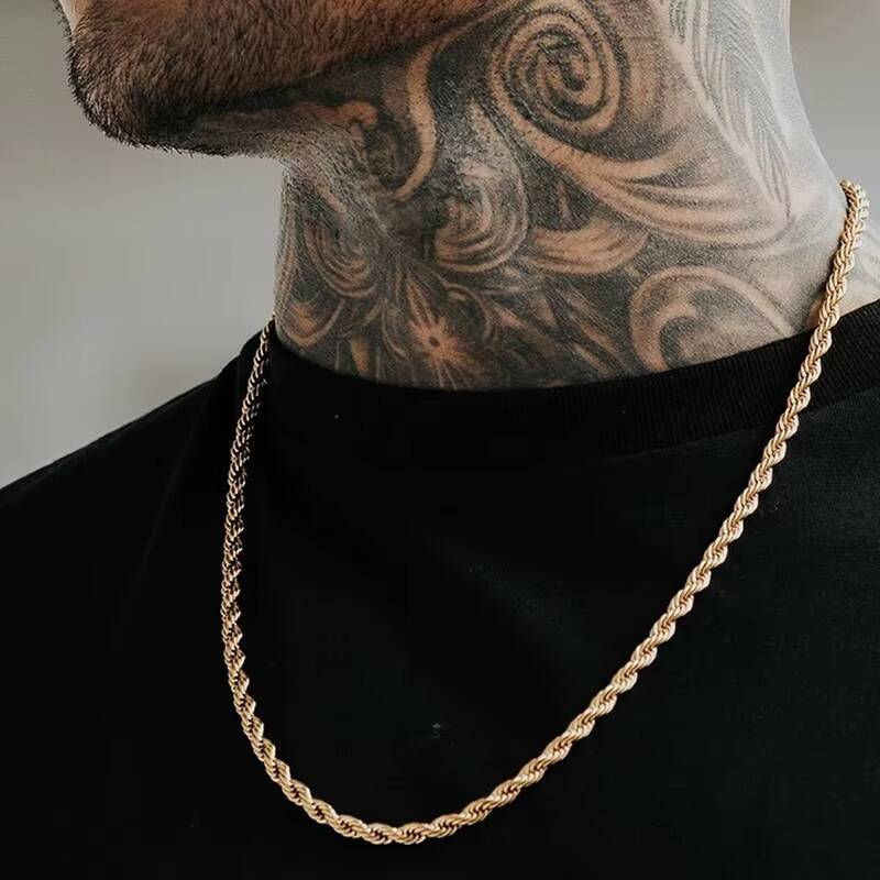 男性用の長いステンレス鋼のネックレス,ミニマリストのツイスト - Cuban Link Chain 12Mm のレビューと価格