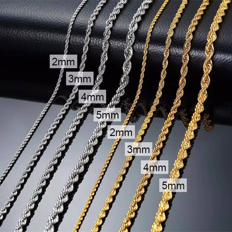 男性用の長いステンレス鋼のネックレス,ミニマリストのツイスト - Cuban Link Chain 12Mm のレビューと価格